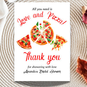 Carte De Remerciements Fête de mariage italien Amour & Pizza Party Slice
