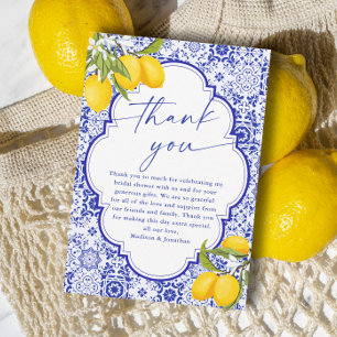 Carte De Remerciements Fête de mariage Lemon Italian Main Squeeze