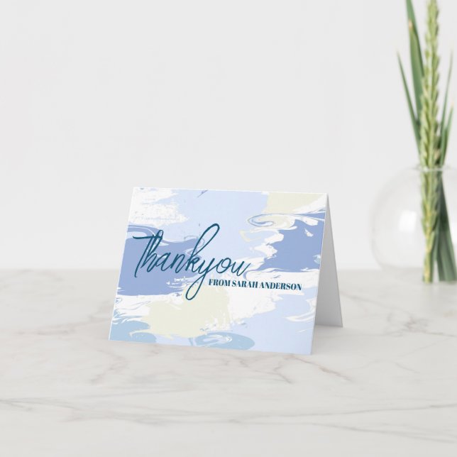 Carte De Remerciements Fête de Mariage Moderne Cloud Nine (Devant)