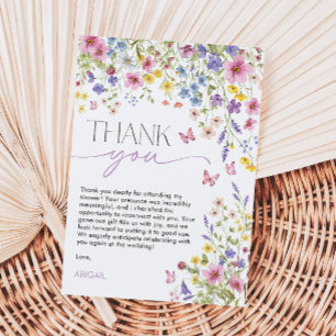 Carte De Remerciements Fête de mariage papillon Amour en fleurs