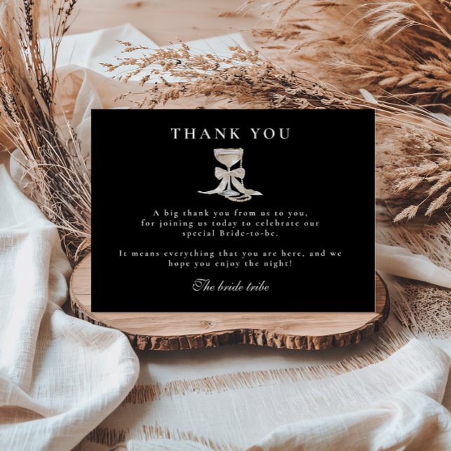 Carte De Remerciements Fête de mariage Perles & Prosecco (Créateur téléchargé)