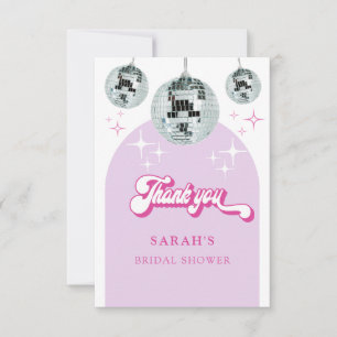 Carte De Remerciements Fête de Mariage Rétro Pastel Disco Groove