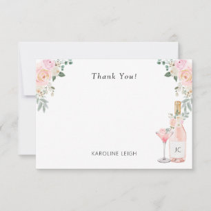 Carte De Remerciements Fête de mariage Rosé toute la journée