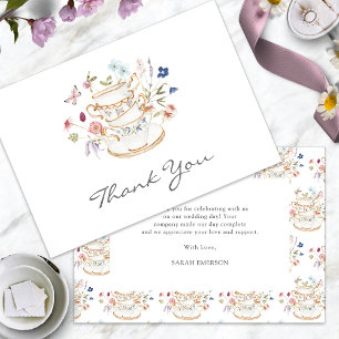 Carte De Remerciements Fête de mariage sur le thème du thé