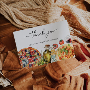 Carte De Remerciements Fête de Mariée à l'aquarelle pour la cuisine itali