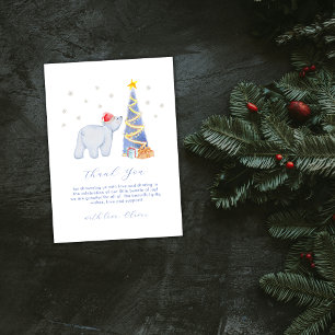 Carte De Remerciements Fête de naissance au thème de l'ours polaire et du