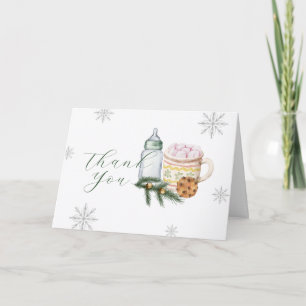 Carte De Remerciements Fête de naissance Bébé Cookie Flocon de neige d'hi
