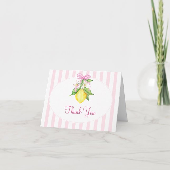Carte De Remerciements Fête de naissance Coquette Pink Lemons (Devant)