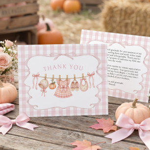 Carte De Remerciements Fête de naissance de bébé fille Petite Citrouille