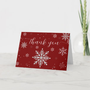 Carte De Remerciements Fête de naissance de bébé flocon de neige magique