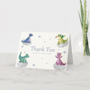 Carte De Remerciements Fête de naissance de petit dragon céleste Boho Mag