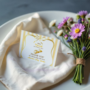 Carte De Remerciements Fête de naissance Little Cannoli Ruban Jaune Itali