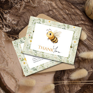 Carte De Remerciements Fête de naissance personnalisée abeille fleur sauv