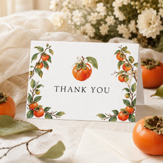 Carte De Remerciements Fête de naissance personnalisée au persimmon aquar