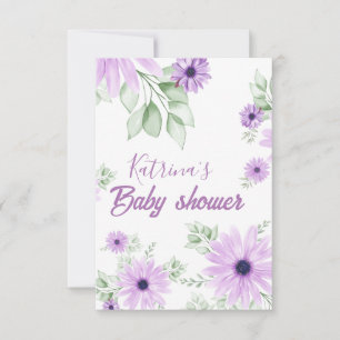 Carte De Remerciements Fête de naissance personnalisée avec fleurs aquare