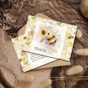 Carte De Remerciements Fête de Naissance Personnalisée Florale en Nid d'A