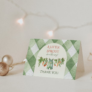 Carte De Remerciements Fête de Naissance Petite Pousse Genre Neutre Rusti