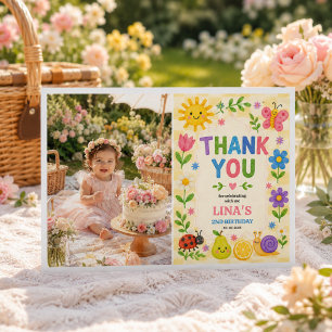Carte De Remerciements Fête de pique-nique floral pour le 2e anniversaire