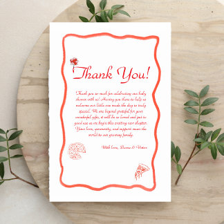 Carte De Remerciements Fête de pizza à main levée Baby shower italien