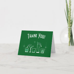 Carte De Remerciements Fête de remise des diplômes Casquette et Cocktail