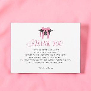 Carte De Remerciements Fête de remise des diplômes Coquette Tassel Girly