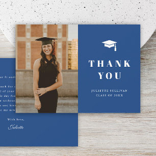 Carte De Remerciements Fête de remise des diplômes de type photo minimale