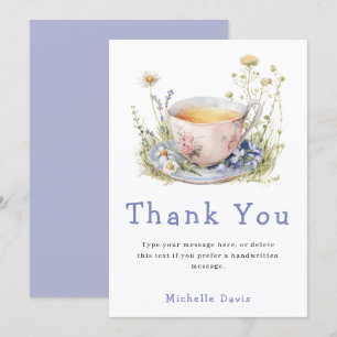Carte De Remerciements Fête de thé de mariage printanier aquarelle