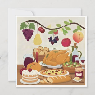 Carte De Remerciements Fête de vacances abondante : Fête d'automne