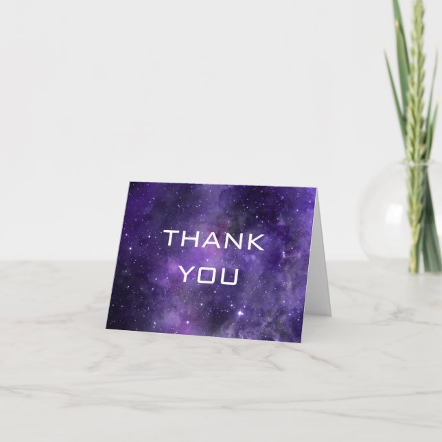 Carte De Remerciements Fête d'enfants Galaxy Space | Anniversaire Planéta (Devant)