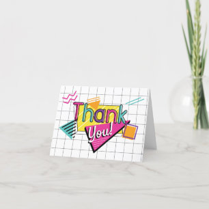 Carte De Remerciements Fête des années 80 colorée