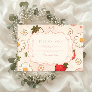 Carte De Remerciements Fête des mariées Blush Fleur sauvage Berry