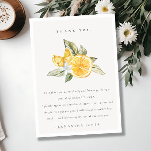 Carte De Remerciements Fête des mariées botanique minimale Citrus Lemon