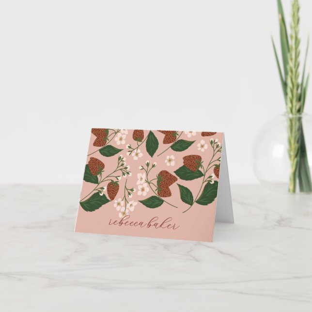 Carte De Remerciements Fête des mariées de fraises personnalisée (Devant)