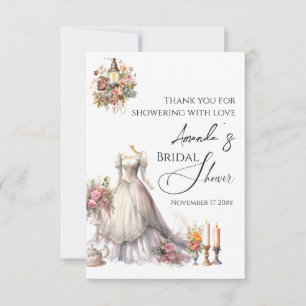 Carte De Remerciements Fête des mariées de robe de Mariage victorienne