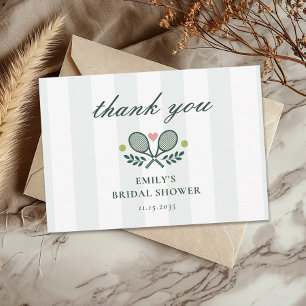 Carte De Remerciements Fête des mariées de tennis de Match Parfait