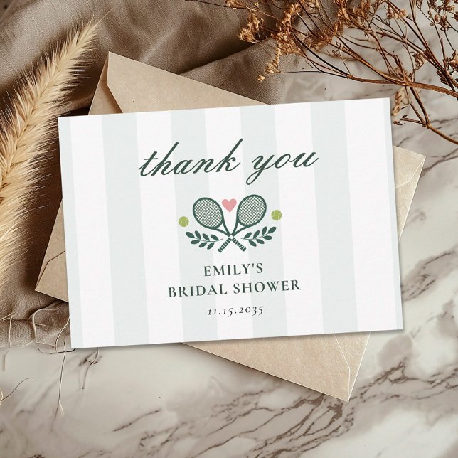 Carte De Remerciements Fête des mariées de tennis de Match Parfait (Créateur téléchargé)
