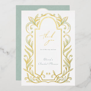 Carte de remerciements Fête des mariées Feuille ve