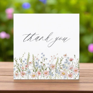 Carte De Remerciements Fête des mariées Fleur sauvage colorée