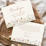 Carte De Remerciements Fête des mariées Fleur sauvage en terre cuite<br><div class="desc">Express votre gratitude avec notre Carte de remerciements de Fête des mariées Fleur sauvage en terre cuite. Cette carte magnifiquement conçue capte l'essence du charme de la nature, avec des fleurs sauvages vibrants sur fond de terre cuite chaude. Les fleurs sauvages délicats symbolisent la beauté et l'unicité de chaque moment...</div>