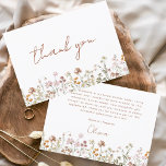 Carte De Remerciements Fête des mariées Fleur sauvage en terre cuite<br><div class="desc">Express votre gratitude avec notre Carte de remerciements de Fête des mariées Fleur sauvage en terre cuite. Cette carte magnifiquement conçue capte l'essence du charme de la nature, avec des fleurs sauvages vibrants sur fond de terre cuite chaude. Les fleurs sauvages délicats symbolisent la beauté et l'unicité de chaque moment...</div>
