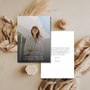 Carte De Remerciements Fête des mariées Mariage photo de mode superposer