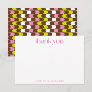 Carte De Remerciements Fête des mariées personnalisée Brown Super rétro