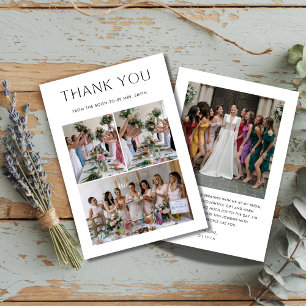 Carte De Remerciements Fête des mariées simple 4 Mariage photo