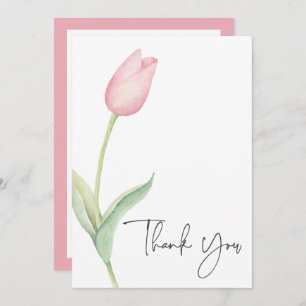 Carte De Remerciements Fête des mariées solo Tulip rose