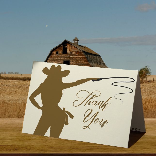 Carte De Remerciements Fête des mariées Whip (Cowgirl Whip Bridal Shower Thank You Card
)