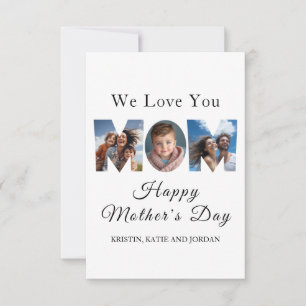 Carte De Remerciements Fête des mères personnalisées 3 photo Collage