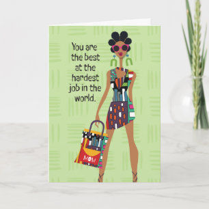 Carte De Remerciements Fête des mères - Travail le plus difficile au mond