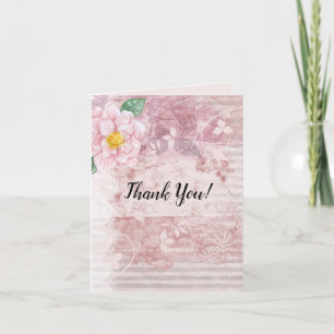 Carte De Remerciements Fête des Mères Vintages et vertes roses