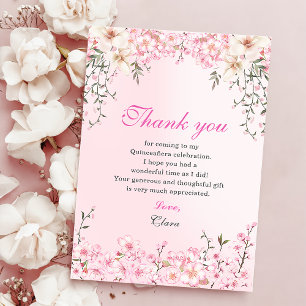 Carte De Remerciements Fête des seize ans Fleurs de cerisier