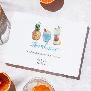 Carte De Remerciements Fête d'été Cocktail de fruits Fête d'anniversaire